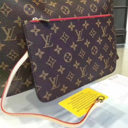 Replica Louis Vuitton Brown Monogram Red Interior Neverfull GM