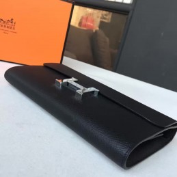 Replica Hermes Black Constance Long Wallet