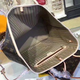 Replica Louis Vuitton Brown Monogram Beige Interior Neverfull GM