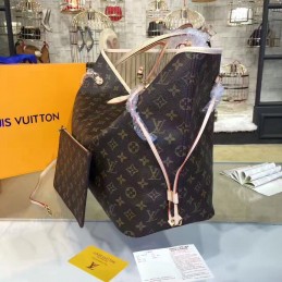 Replica Louis Vuitton Brown Monogram Beige Interior Neverfull GM