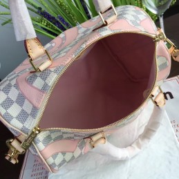 Replica Louis Vuitton White Damier Azur Pink Graphic Speedy 30