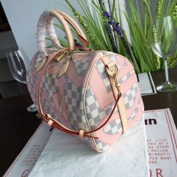 Replica Louis Vuitton White Damier Azur Pink Graphic Speedy 30