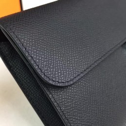 Replica Hermes Black Constance Long Wallet