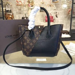 Replica Louis Vuitton Brown Monogram Black Panel Kimono PM