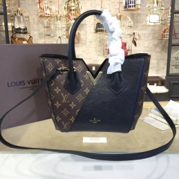 Replica Louis Vuitton Brown Monogram Black Panel Kimono PM