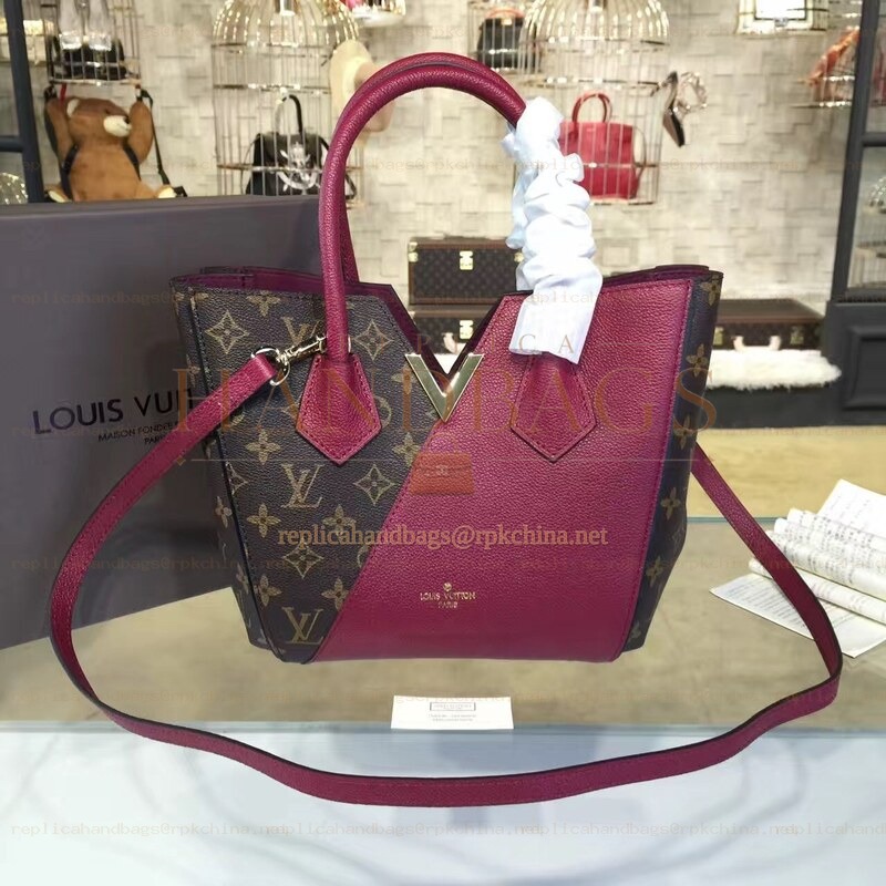Replica Louis Vuitton Brown Monogram Burgundy Panel Kimono PM