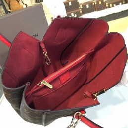 Replica Louis Vuitton Brown Monogram Red Panel Kimono PM