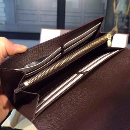 Replica Louis Vuitton Brown Damier Ebene Sarah Wallet