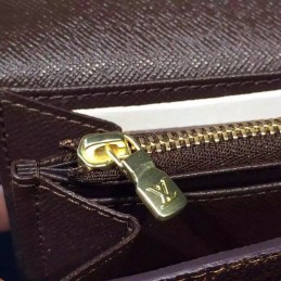 Replica Louis Vuitton Brown Damier Ebene Sarah Wallet