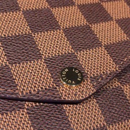 Replica Louis Vuitton Brown Damier Ebene Sarah Wallet