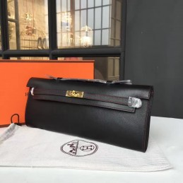 Replica Hermes Black Kelly Cut Clutch