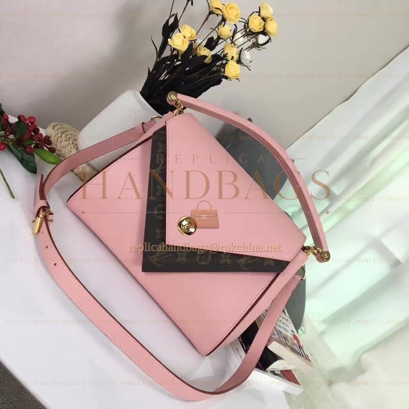 Replica Louis Vuitton Pink Black Double V Bag