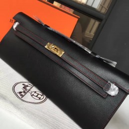 Replica Hermes Black Kelly Cut Clutch