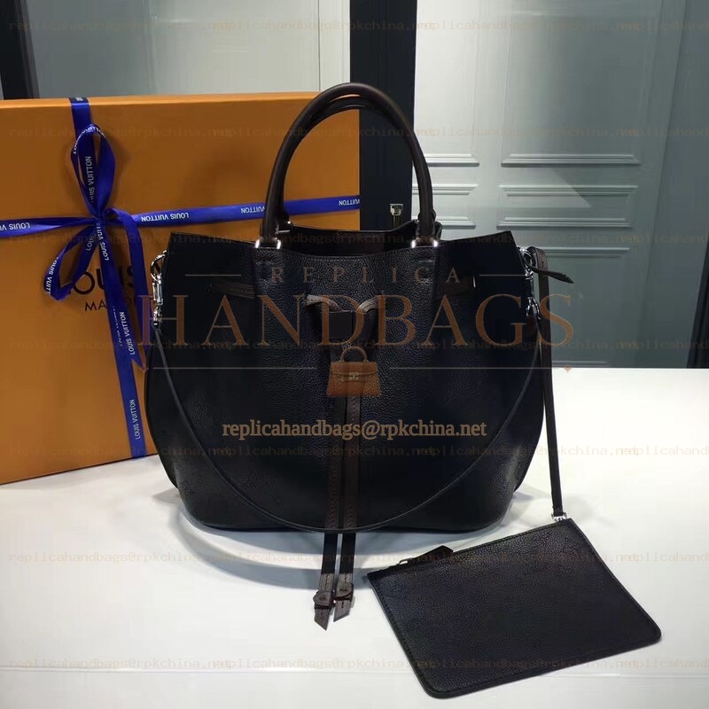 Replica Louis Vuitton Black Textured Girolata Bag
