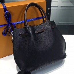 Replica Louis Vuitton Black Textured Girolata Bag