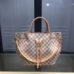Replica Louis Vuitton White Damier Azur Beige Trim Girolata Bag