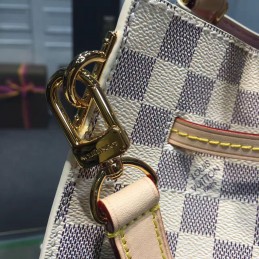 Replica Louis Vuitton White Damier Azur Beige Trim Girolata Bag