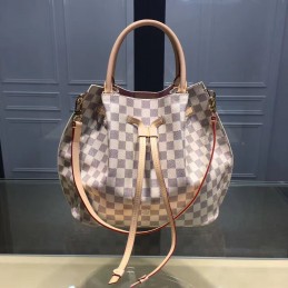 Replica Louis Vuitton White Damier Azur Beige Trim Girolata Bag