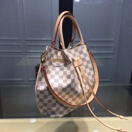 Replica Louis Vuitton White Damier Azur Beige Trim Girolata Bag