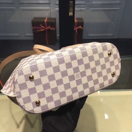 Replica Louis Vuitton White Damier Azur Beige Trim Girolata Bag