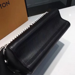 Replica Louis Vuitton Black Red White Embroidered Twist MM
