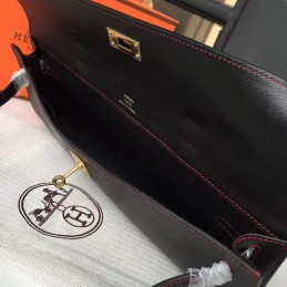 Replica Hermes Black Kelly Cut Clutch