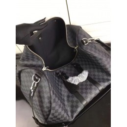Replica Louis Vuitton Black Damier Graphite Keepall Bandouliere 55