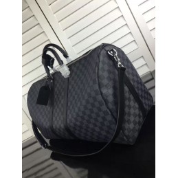 Replica Louis Vuitton Black Damier Graphite Keepall Bandouliere 55