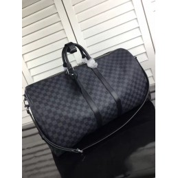 Replica Louis Vuitton Black Damier Graphite Keepall Bandouliere 55