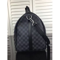 Replica Louis Vuitton Black Damier Graphite Keepall Bandouliere 55