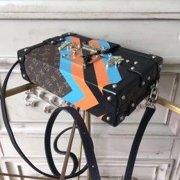 Replica Louis Vuitton Black Blue Orange Graphic Petite Malle
