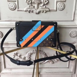 Replica Louis Vuitton Black Blue Orange Graphic Petite Malle