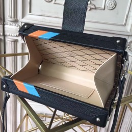 Replica Louis Vuitton Black Blue Orange Graphic Petite Malle