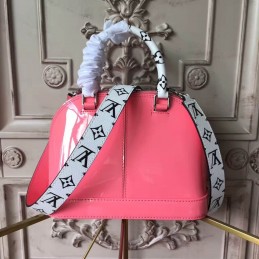 Replica Louis Vuitton Coral Pink Monogram Strap Alma BB