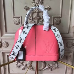 Replica Louis Vuitton Coral Pink Monogram Strap Alma BB