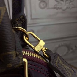 Replica Louis Vuitton Burgundy Patent Monogram Strap Alma BB