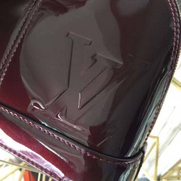 Replica Louis Vuitton Burgundy Patent Monogram Strap Alma BB
