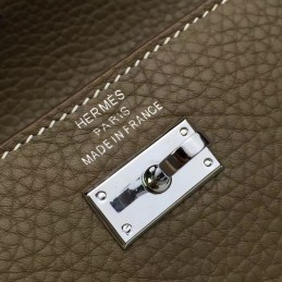 Replica Hermes Gray Kelly Wallet Silver Hardware