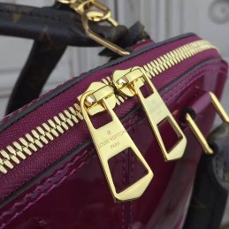 Replica Louis Vuitton Fuchsia Patent Monogram Strap Alma BB