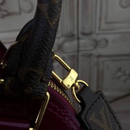 Replica Louis Vuitton Fuchsia Patent Monogram Strap Alma BB