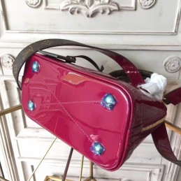 Replica Louis Vuitton Fuchsia Patent Monogram Strap Alma BB