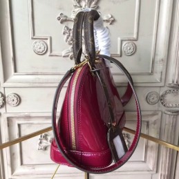 Replica Louis Vuitton Fuchsia Patent Monogram Strap Alma BB