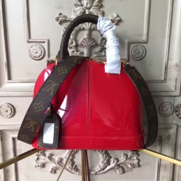 Replica Louis Vuitton Red Patent Monogram Strap Alma BB