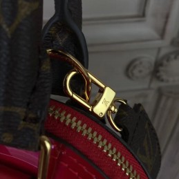 Replica Louis Vuitton Red Patent Monogram Strap Alma BB