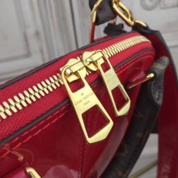 Replica Louis Vuitton Red Patent Monogram Strap Alma BB