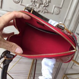 Replica Louis Vuitton Red Patent Monogram Strap Alma BB