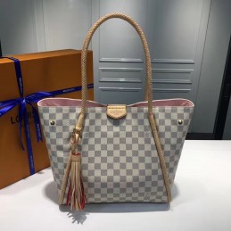 Replica Louis Vuitton White Damier Azur Beige Trim Propriano Bag