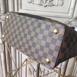 Replica Louis Vuitton Brown Damier Ebene Black Panel Jersey Bag
