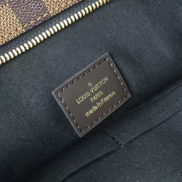 Replica Louis Vuitton Brown Damier Ebene Black Panel Jersey Bag