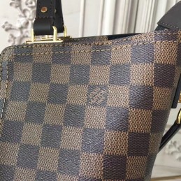 Replica Louis Vuitton Brown Damier Ebene Black Panel Jersey Bag